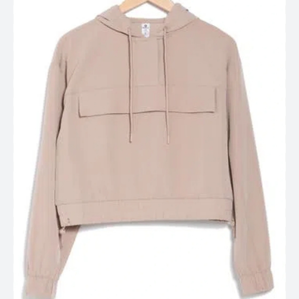 90 Degrees Women's Beige Hooded Jacket Size Medium